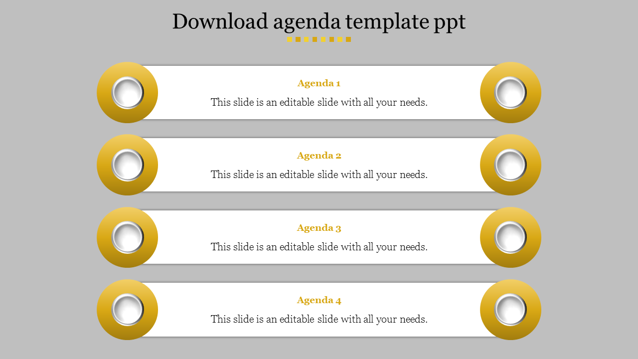 Download agenda template ppt-Yellow